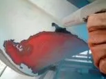 Boat hull during blasting