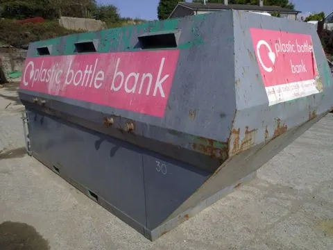 Steel bottle bank before blasting