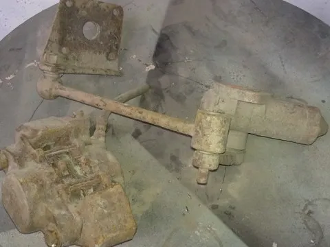 Car parts before blasting
