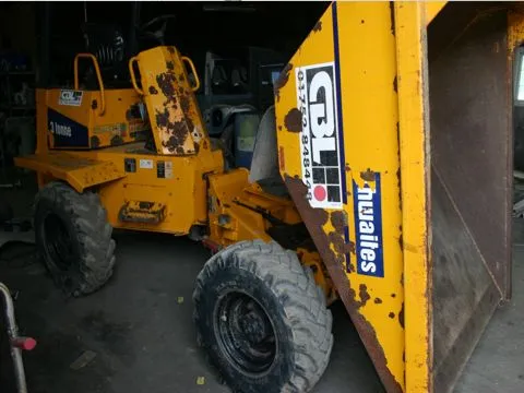 Construction dumper truck before blasting