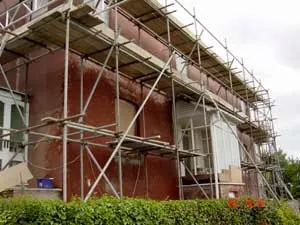 Cleaned stonework on a building elevation