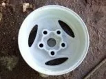 Rusted wheel after blasting and finish coat